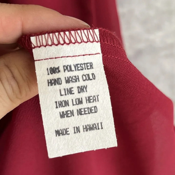 Cinnamon Girl Chiffon Slip Dress S Red Sleeveless Tiered‎ Asymmetrical Hem Midi - Picture 8 of 10